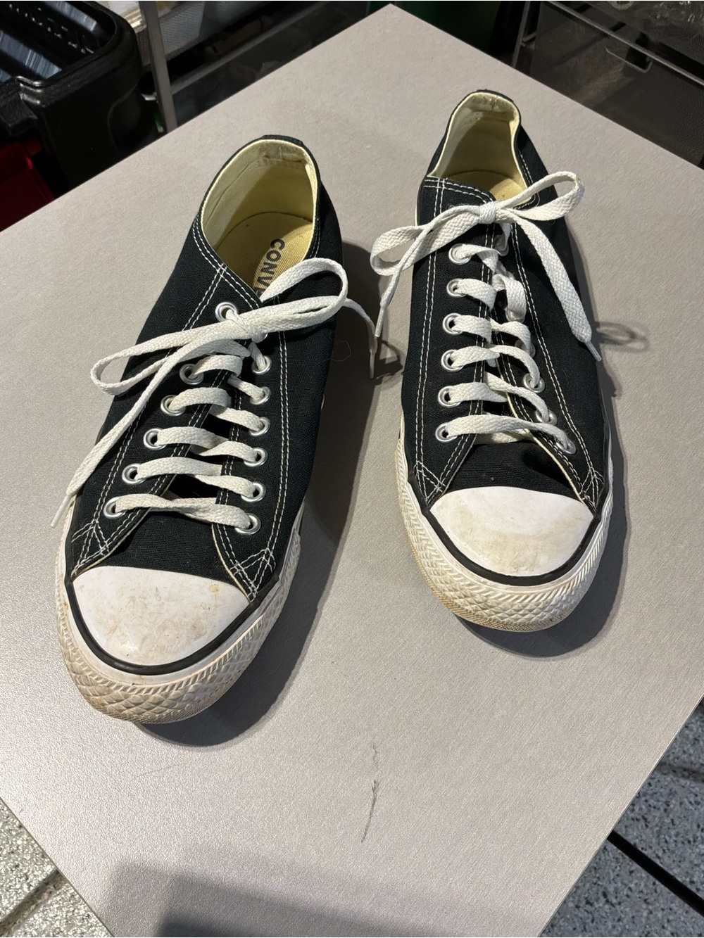 Converse Black Low-Top Canvas Sneakers with White Trim